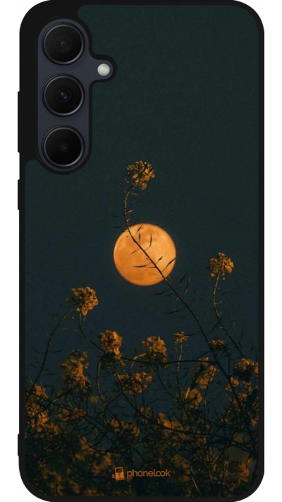 Samsung Galaxy A36 Case Hülle - Silikon schwarz Moon Flowers