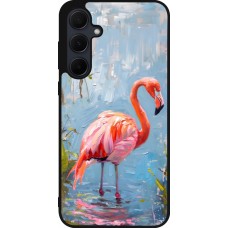 Samsung Galaxy A36 Case Hülle - Silikon schwarz Paint Flamingo