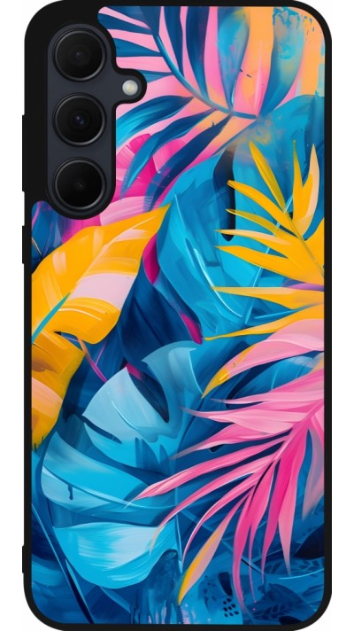 Samsung Galaxy A36 Case Hülle - Silikon schwarz Palms Blue