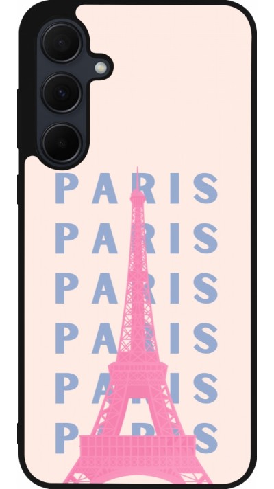 Samsung Galaxy A36 Case Hülle - Silikon schwarz Paris Pink Print