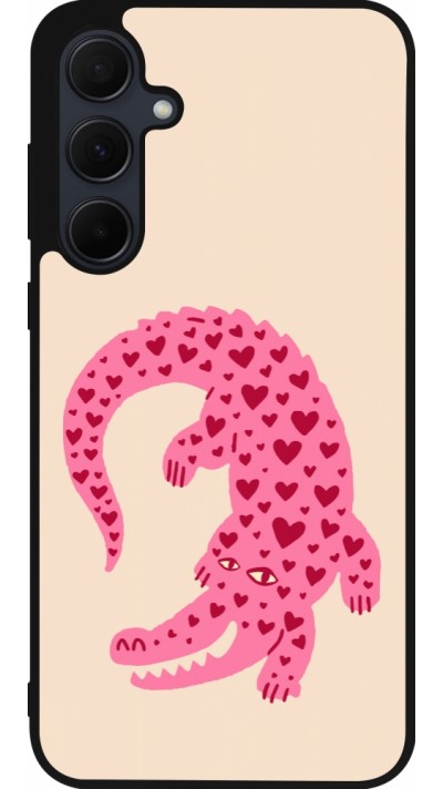 Samsung Galaxy A36 Case Hülle - Silikon schwarz Pink crocodile 2026