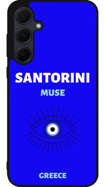Samsung Galaxy A36 Case Hülle - Silikon schwarz Pop Summer Destination Santorini