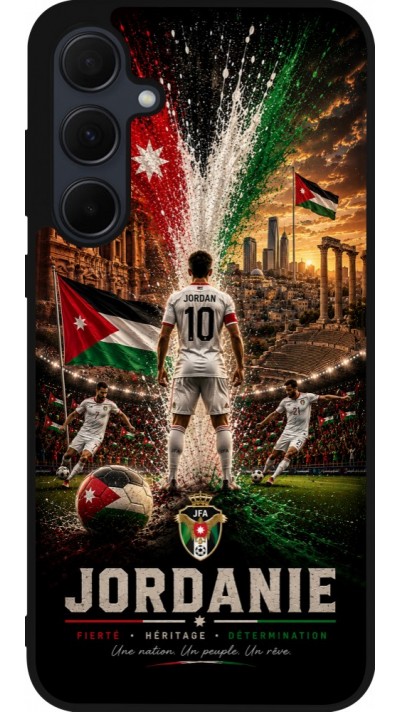 Coque Samsung Galaxy A36 - Silicone rigide noir Football Jordanie splash 2026