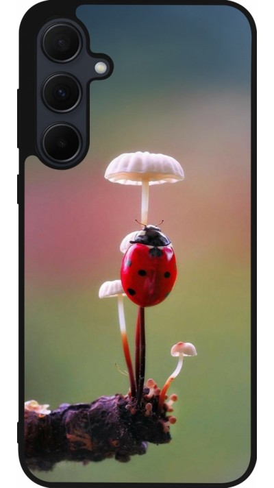 Coque Samsung Galaxy A36 - Silicone rigide noir Ladybird on a mushroom Spring 2026