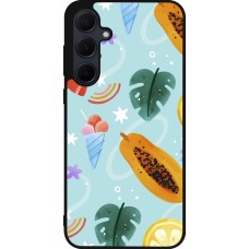 Samsung Galaxy A36 Case Hülle - Silikon schwarz Summer 2025 Pattern papaya