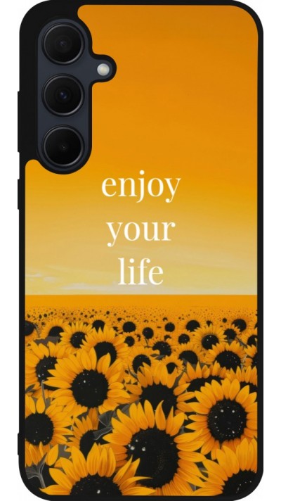 Coque Samsung Galaxy A36 - Silicone rigide noir Summer 2026 Enjoy your life