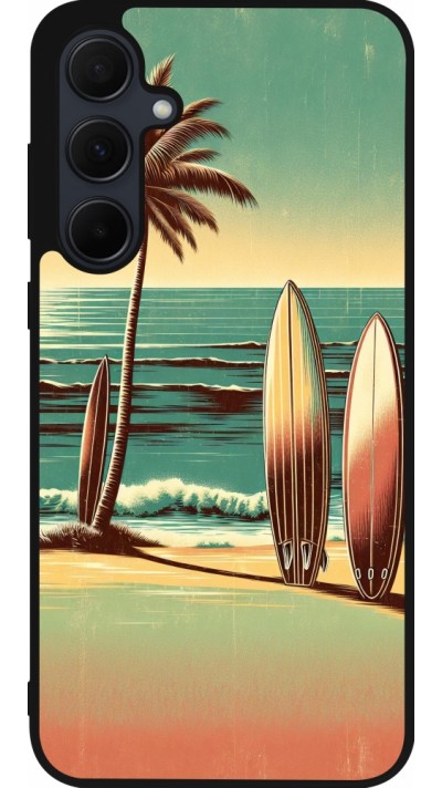 Samsung Galaxy A36 Case Hülle - Silikon schwarz Surf Paradise
