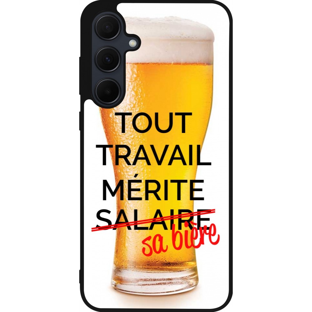 Samsung Galaxy A36 Case Hülle - Silikon schwarz Tout travail mérite sa bière
