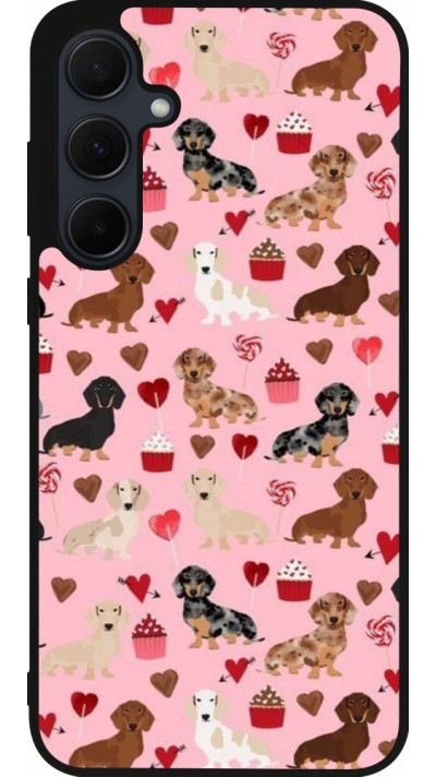 Samsung Galaxy A36 Case Hülle - Silikon schwarz Valentine 2024 puppy love