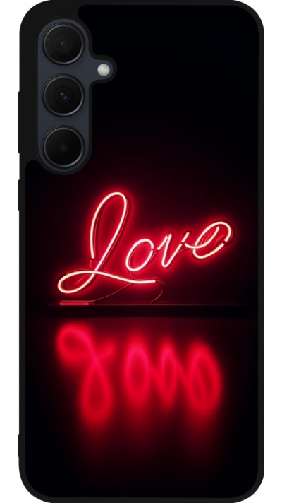Samsung Galaxy A36 Case Hülle - Silikon schwarz Valentine 2025 Neon Liebe
