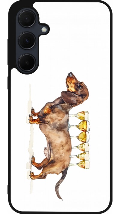Samsung Galaxy A36 Case Hülle - Silikon schwarz Wine Teckel