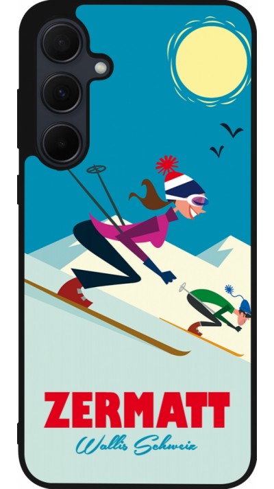 Samsung Galaxy A36 Case Hülle - Silikon schwarz Zermatt Ski Downhill