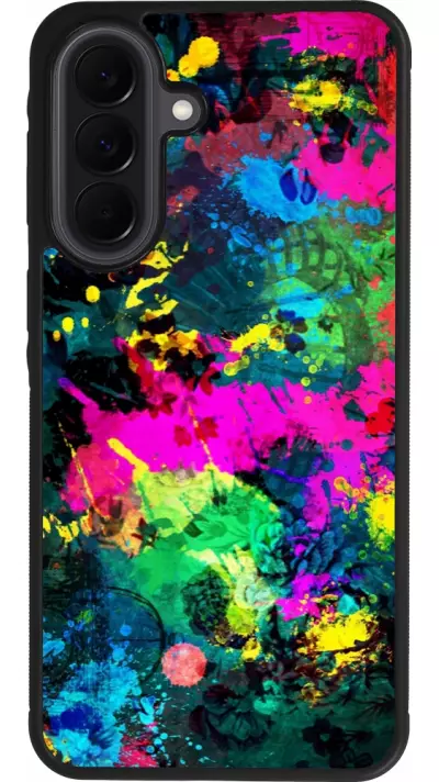 Samsung Galaxy A37 Case Hülle - Silikon schwarz Splash paint