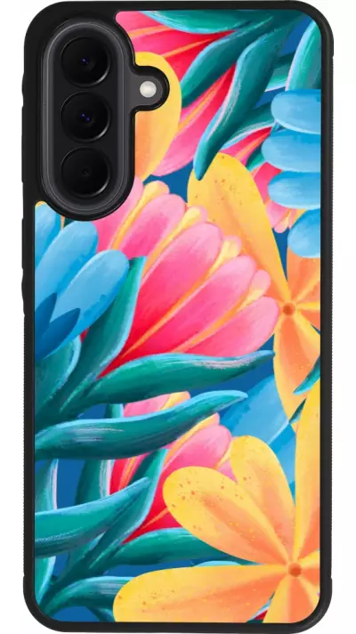 Samsung Galaxy A37 Case Hülle - Silikon schwarz Spring 23 colorful flowers