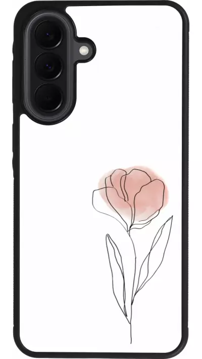 Samsung Galaxy A37 Case Hülle - Silikon schwarz Spring 23 minimalist flower