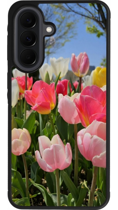 Samsung Galaxy A37 Case Hülle - Silikon schwarz Tulips Spring 2026