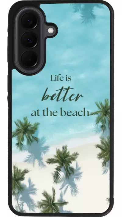 Samsung Galaxy A37 Case Hülle - Silikon schwarz Summer 2025 Life is better at the beach