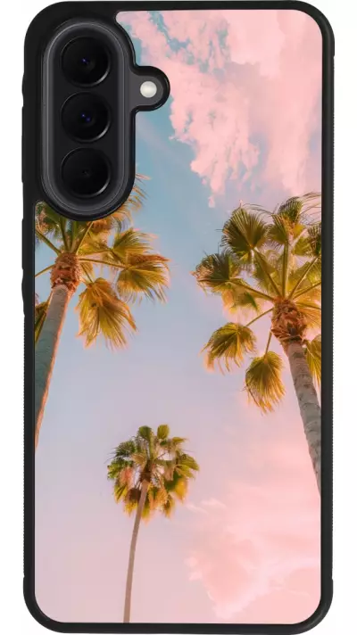 Samsung Galaxy A37 Case Hülle - Silikon schwarz Summer 2025 Palmiers