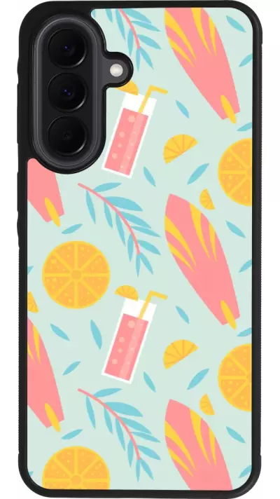 Samsung Galaxy A37 Case Hülle - Silikon schwarz Summer 2025 Pattern citron