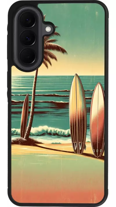 Samsung Galaxy A37 Case Hülle - Silikon schwarz Surf Paradise