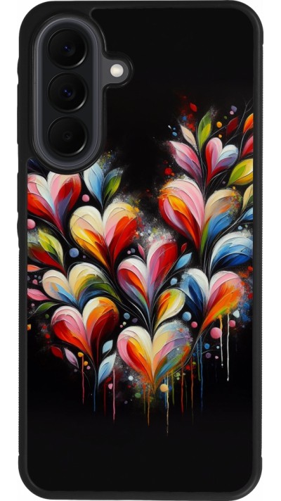 Samsung Galaxy A37 Case Hülle - Silikon schwarz Valentin 2024 Schwarzes Herz Abstrakt