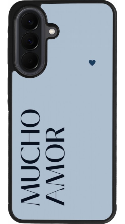 Samsung Galaxy A37 Case Hülle - Silikon schwarz Valentine 2024 mucho amor azul