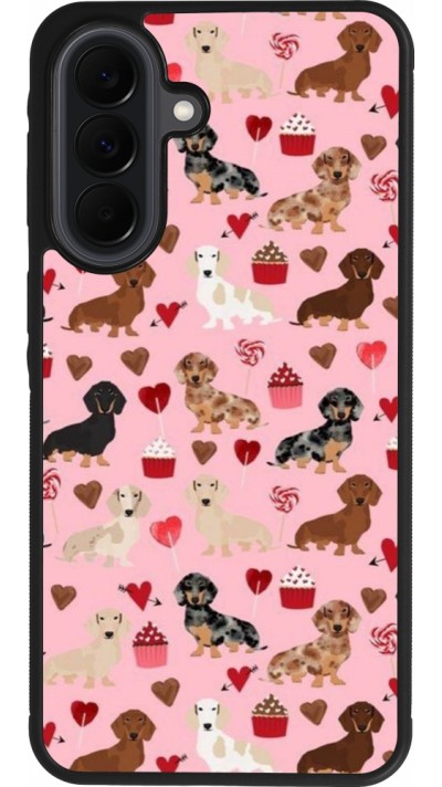 Samsung Galaxy A37 Case Hülle - Silikon schwarz Valentine 2024 puppy love