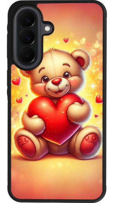Samsung Galaxy A37 Case Hülle - Silikon schwarz Valentin 2024 Teddy Liebe