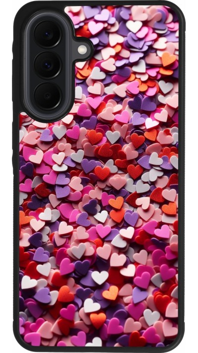 Samsung Galaxy A37 Case Hülle - Silikon schwarz Valentin 2025 Konfetti