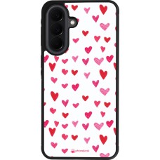 Samsung Galaxy A37 Case Hülle - Silikon schwarz Valentine 2022 Many pink hearts
