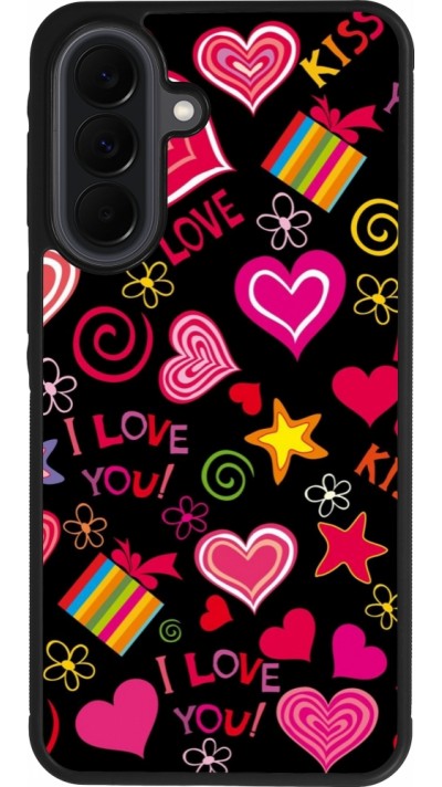 Samsung Galaxy A37 Case Hülle - Silikon schwarz Valentine 2023 love symbols