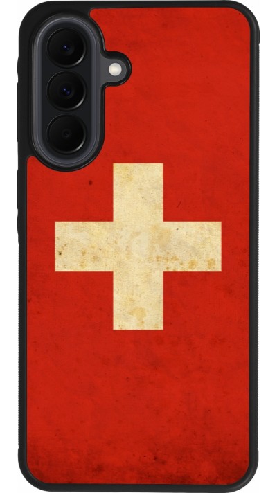 Samsung Galaxy A37 Case Hülle - Silikon schwarz Vintage Flag SWISS