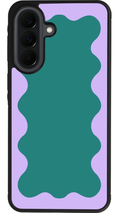 Samsung Galaxy A37 Case Hülle - Silikon schwarz Wavy Rectangle Green Purple