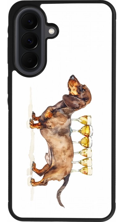 Samsung Galaxy A37 Case Hülle - Silikon schwarz Wine Teckel