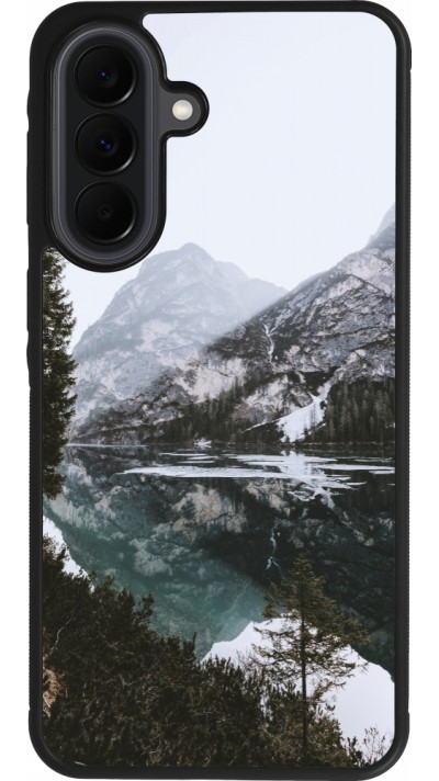 Samsung Galaxy A37 Case Hülle - Silikon schwarz Winter 22 snowy mountain and lake