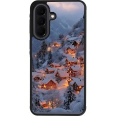 Samsung Galaxy A37 Case Hülle - Silikon schwarz Winter 25 Winter snowy village