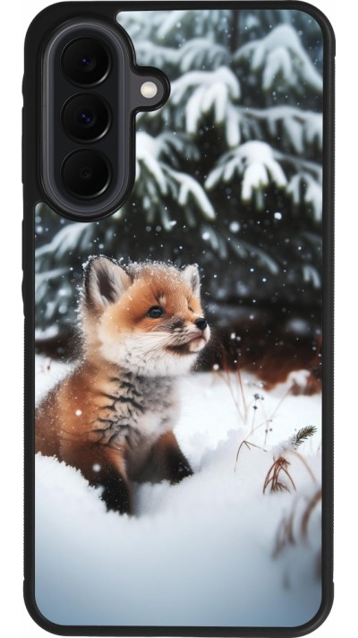 Samsung Galaxy A37 Case Hülle - Silikon schwarz Weihnachten 2023 Fuechslein Tanne