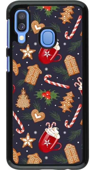Samsung Galaxy A40 Case Hülle - Christmas 25 Pattern Gingerbread House