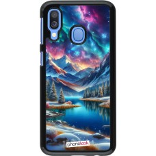 Samsung Galaxy A40 Case Hülle - Fantasiebergsee Himmel Sterne