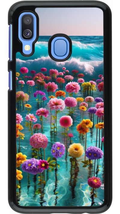 Samsung Galaxy A40 Case Hülle - Blumenmeer Wellen