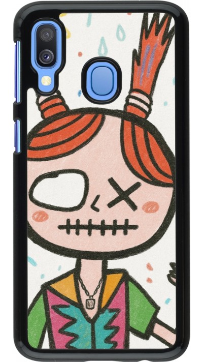 Samsung Galaxy A40 Case Hülle - Little Girl Sketch