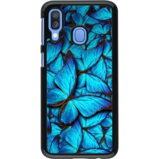 Hülle Samsung Galaxy A40 - Papillon - Bleu