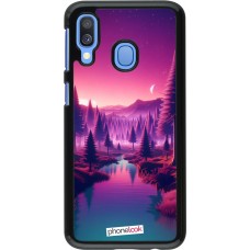 Samsung Galaxy A40 Case Hülle - Lila-rosa Landschaft