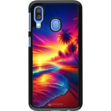 Samsung Galaxy A40 Case Hülle - Strand Sonnenuntergang auffällig