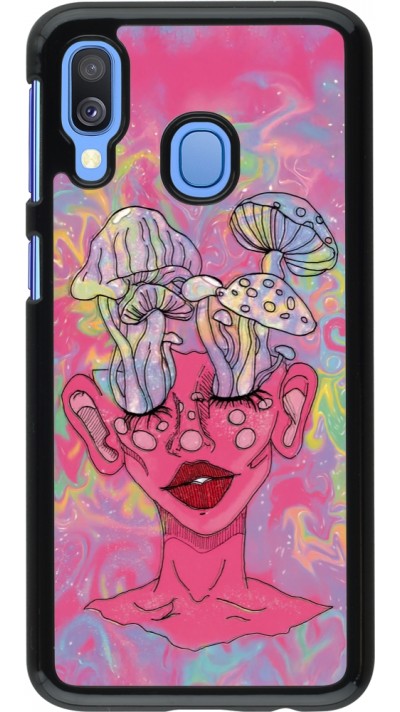 Samsung Galaxy A40 Case Hülle - Psychedelic pink mushroom