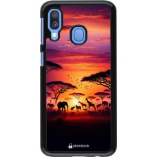 Samsung Galaxy A40 Case Hülle - Safari Sonnenuntergang Wildtiere