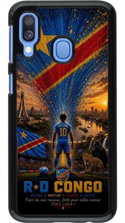 Coque Samsung Galaxy A40 - Football République démocratique du Congo splash 2026
