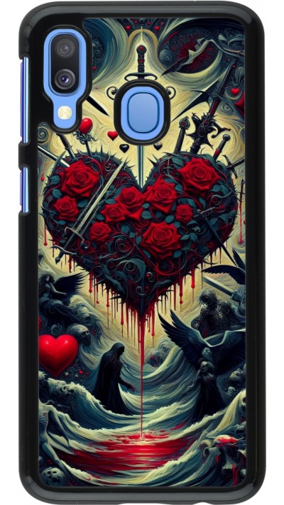 Samsung Galaxy A40 Case Hülle - Dunkle Liebe Herz Blut