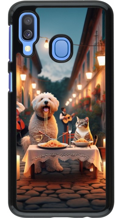 Samsung Galaxy A40 Case Hülle - Valentin 2024 Hund & Katze Kerzenlicht