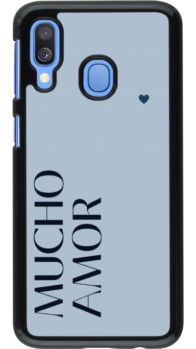 Samsung Galaxy A40 Case Hülle - Valentine 2024 mucho amor azul